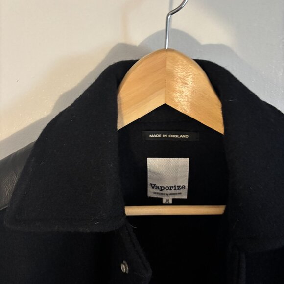 Men's Vaporize by James Iha Wool Blend / Leather Detailed Jacket, Medium, Black - Picture 6 of 12